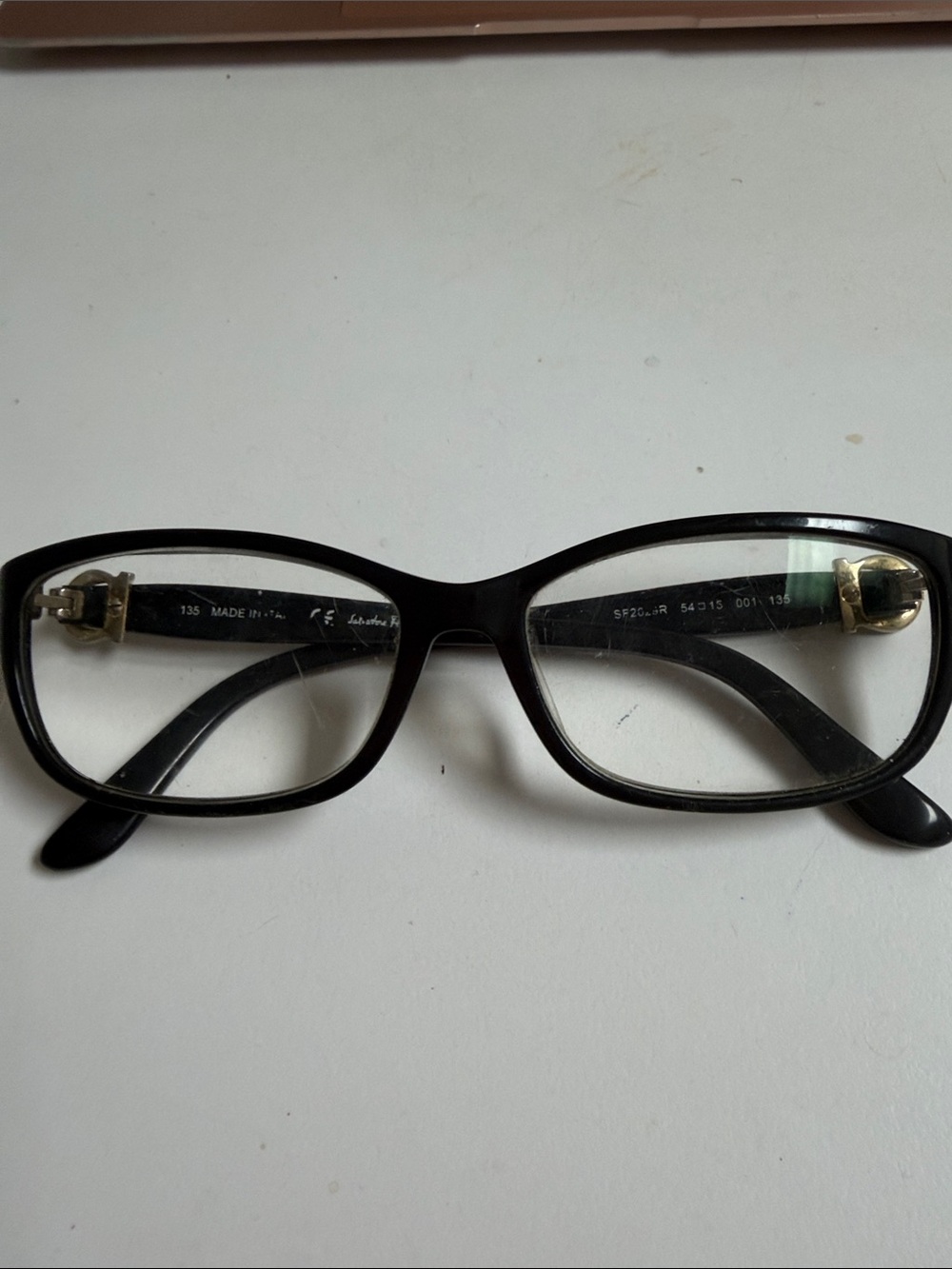 Salvatore Ferragamo Black Rectangular Women's Eyeglass Frames